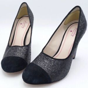Elegant Black Glitter Women's Heels